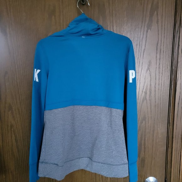 PINK ULTIMATE BY VICTORIA'S SECRET TEAL AND GREY PULLOVER SIZE MEDIUM - Picture 12 of 16